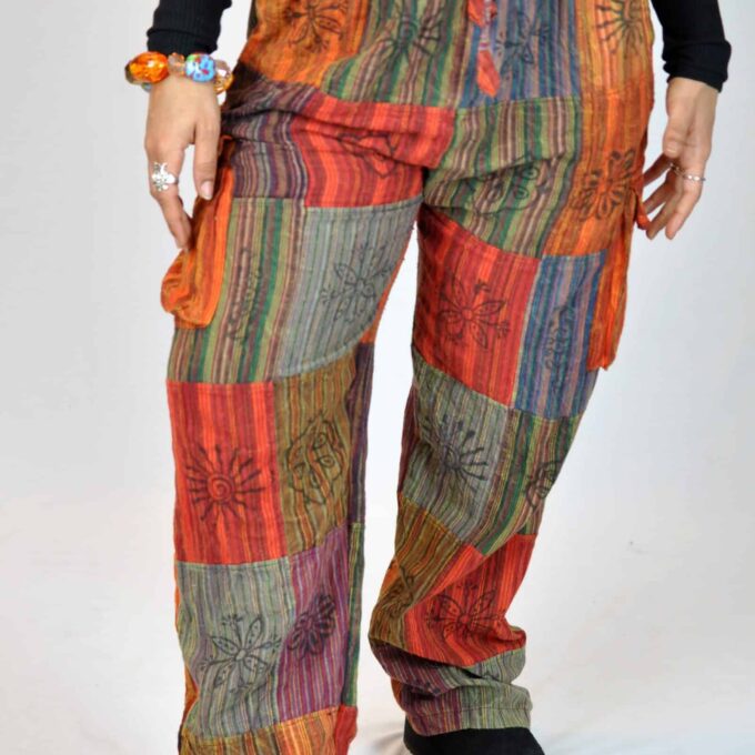 Multi Colored Mushroom Patchwork Trousers 1 Count - Paykoc Imports, Inc.