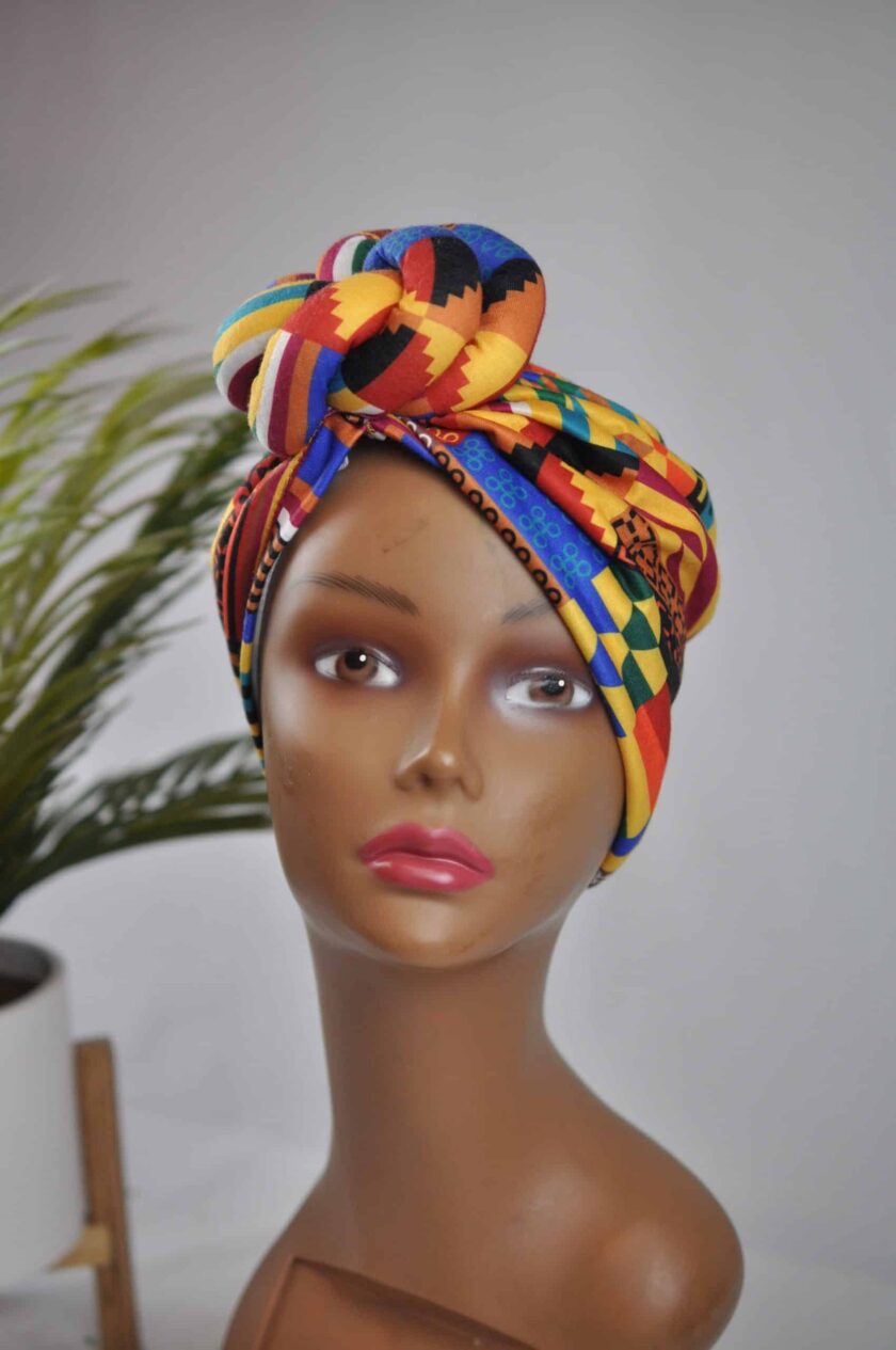 Binta Multi-coloured Pre-Tied Head Wrap/ Turban