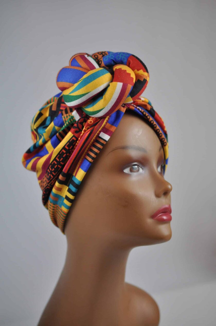 Binta Multi-coloured Pre-Tied Head Wrap/ Turban