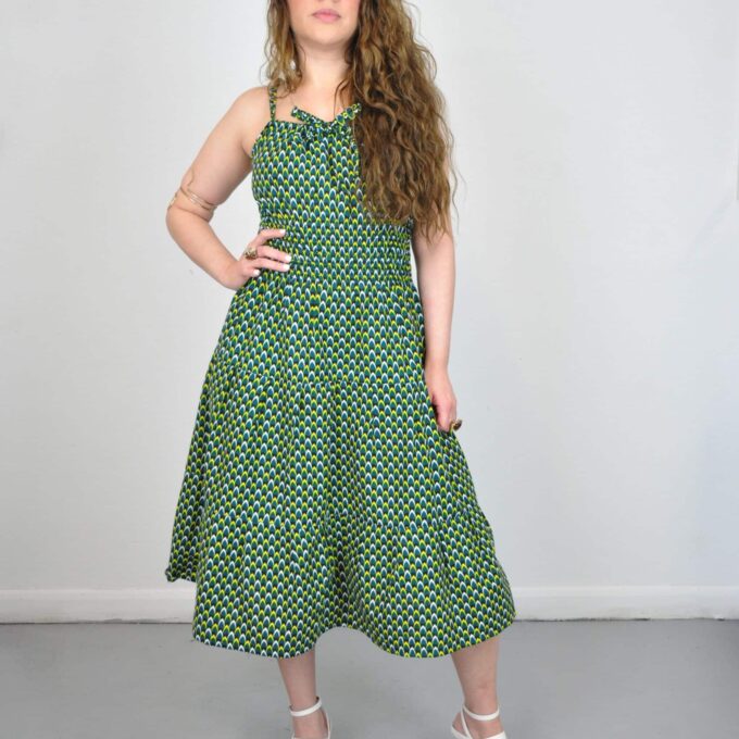 Gaia Green Ankara Midi Dress