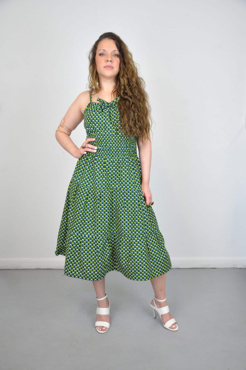 Gaia Green Ankara Midi Dress