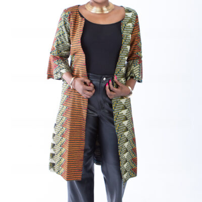 Joyce African Ankara Flared Sleeve Duster Coat