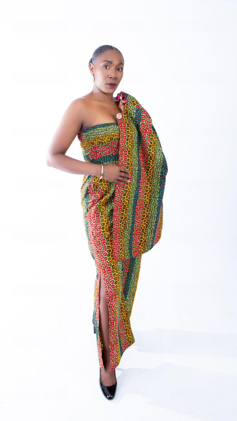 Sina Beautiful Leopard Print Ankara Cape Style Coat