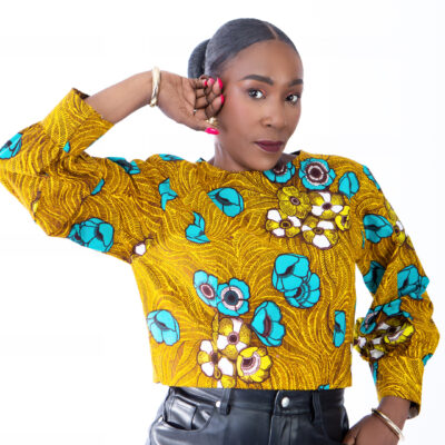 Akinyi Ankara Cropped Floral Top