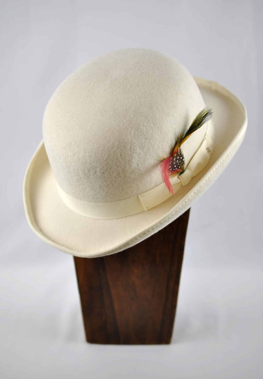 Cream Bowler Hat