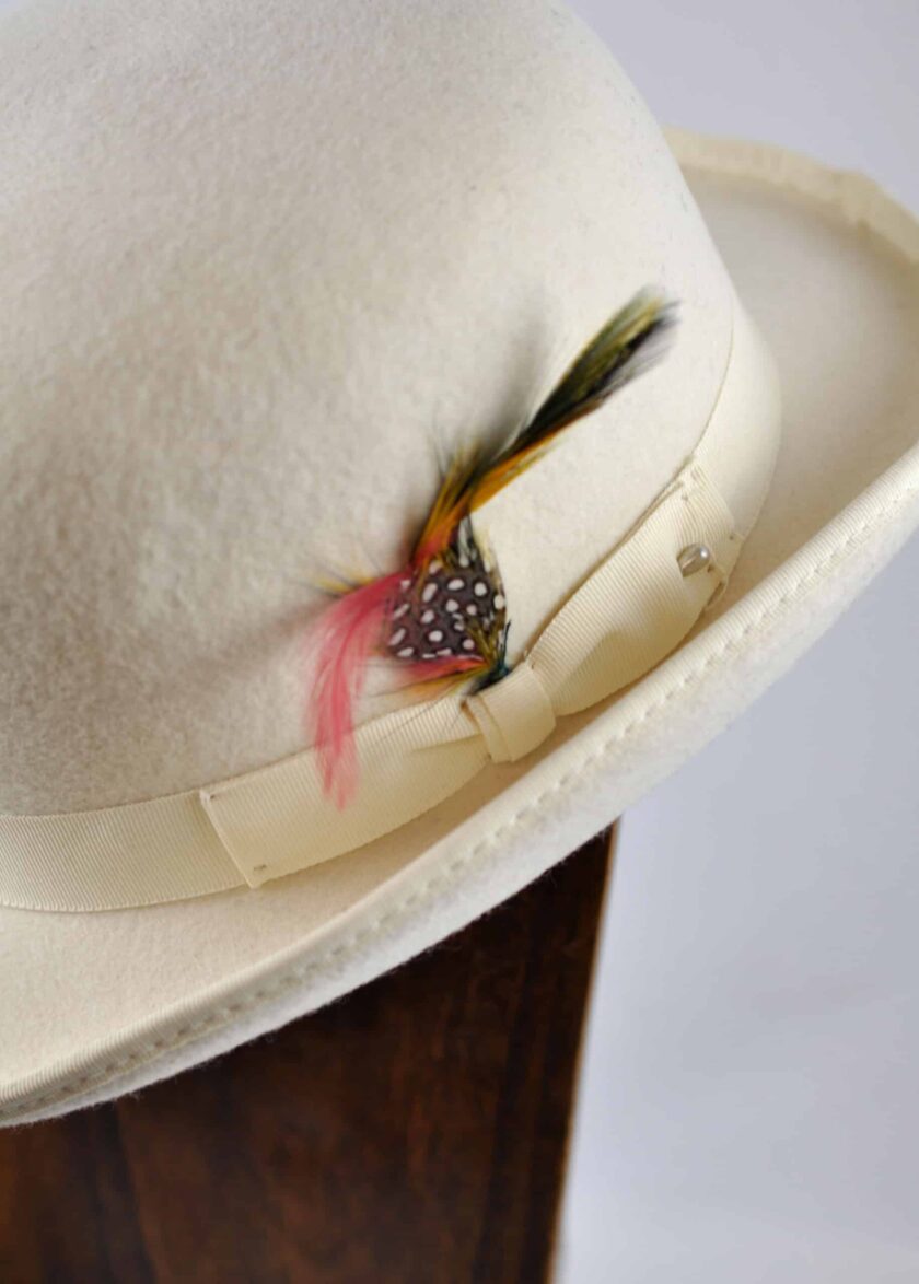 Cream Bowler Hat