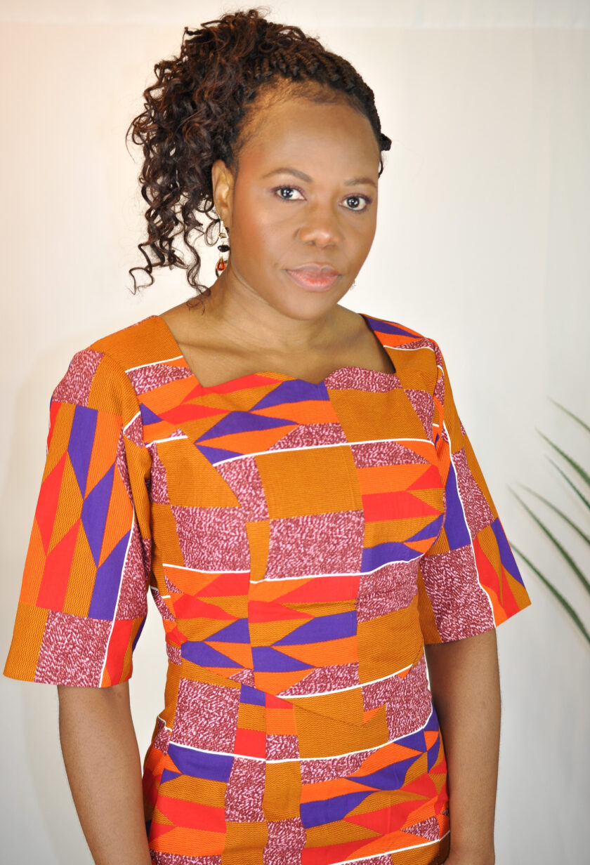 Teefah Colourful Kente African Silhouette Dress