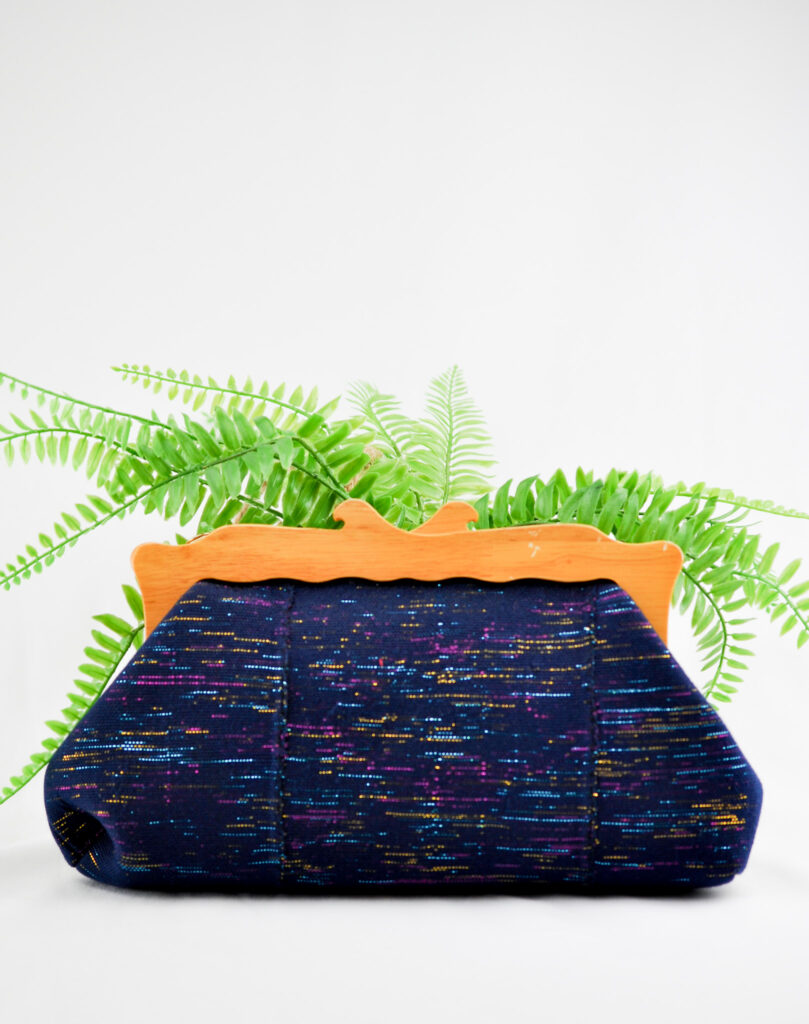 Nadia Oye Royal Blue Sparkly African Clutch