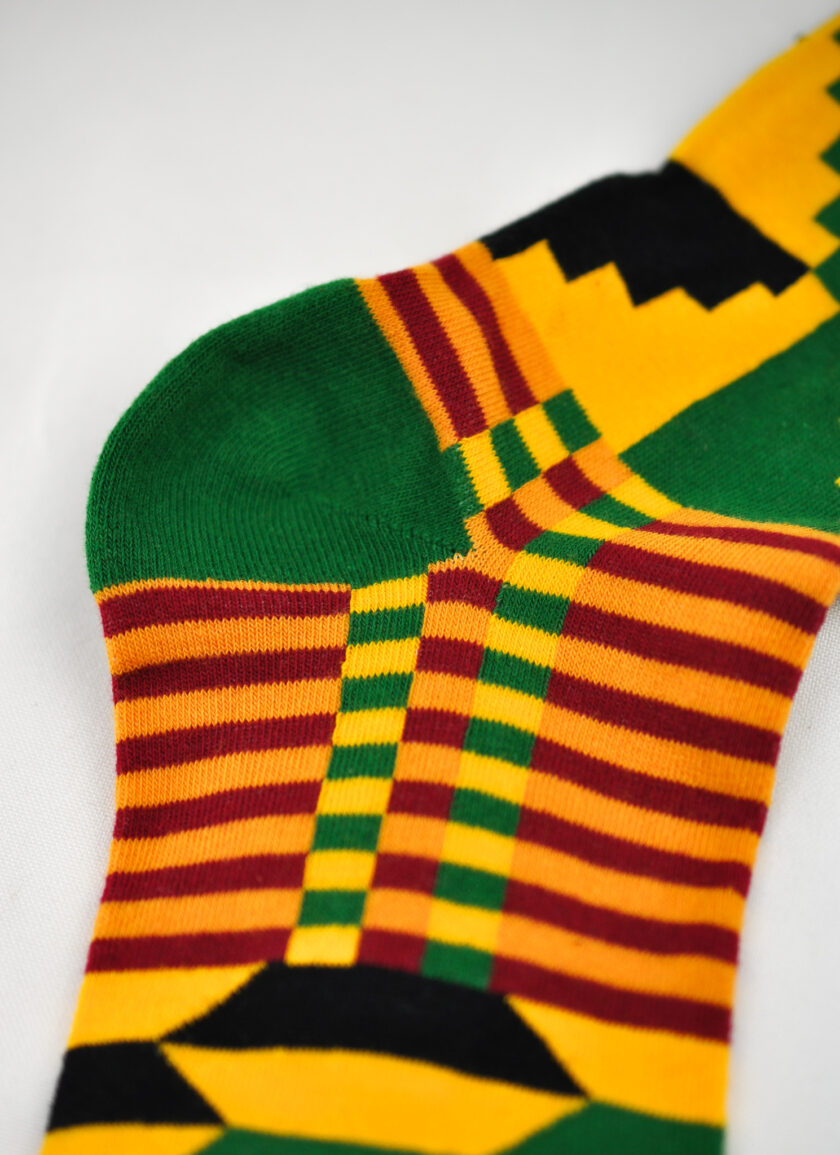 Tem Yellow, Green, Red and Black African Print Socks