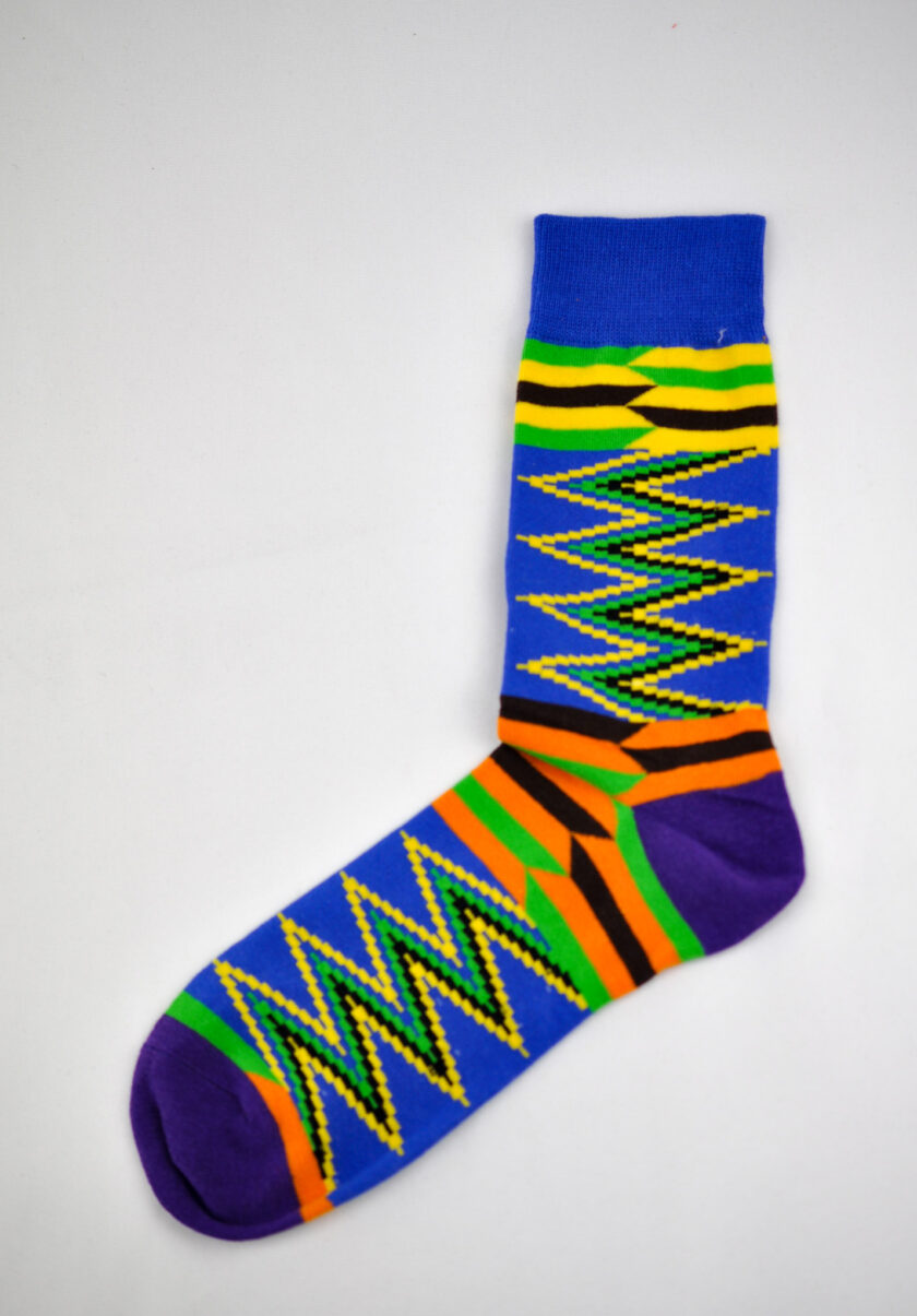Tyrone vibrant Blue and Purple African Print Socks