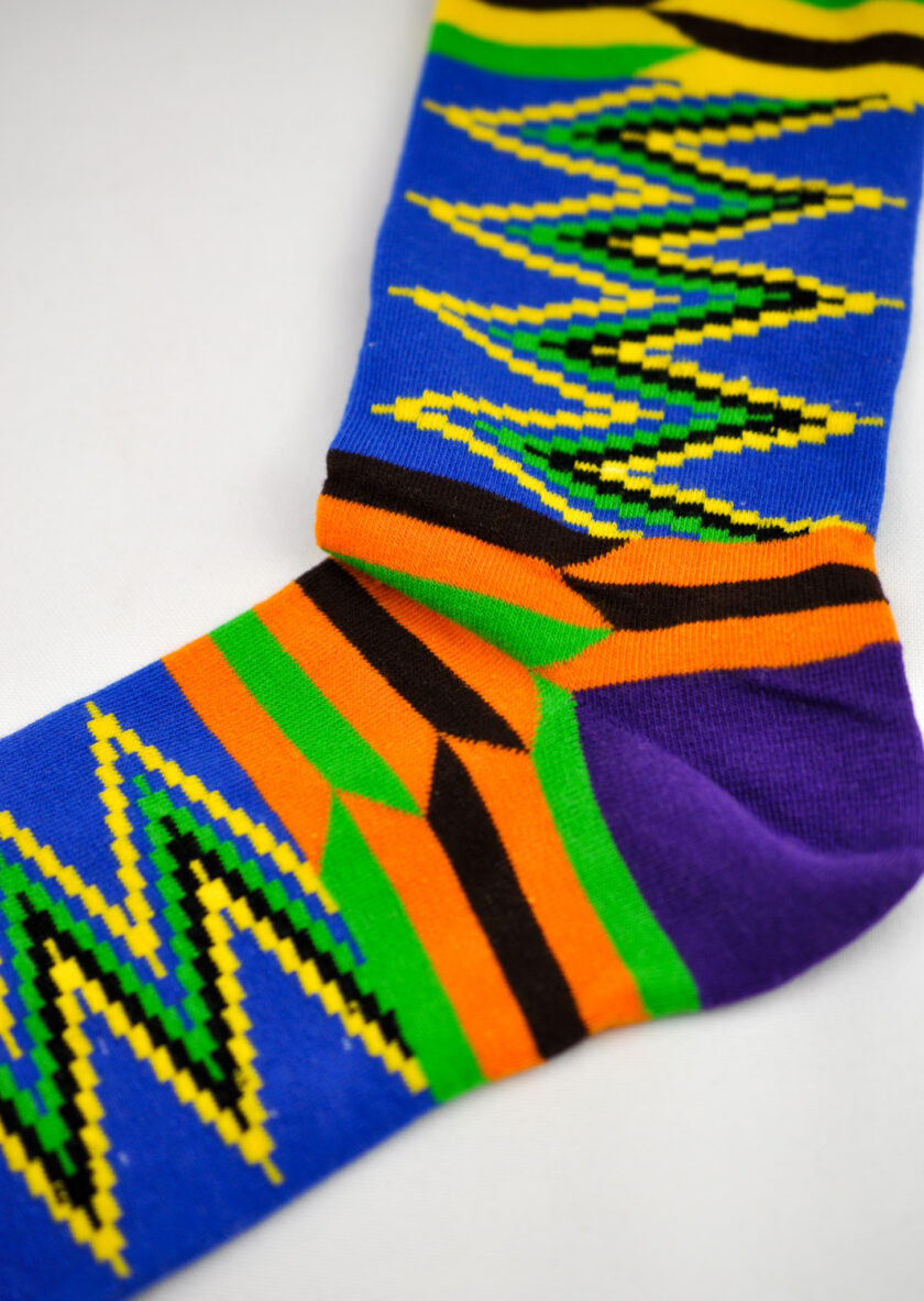 Tyrone vibrant Blue and Purple African Print Socks