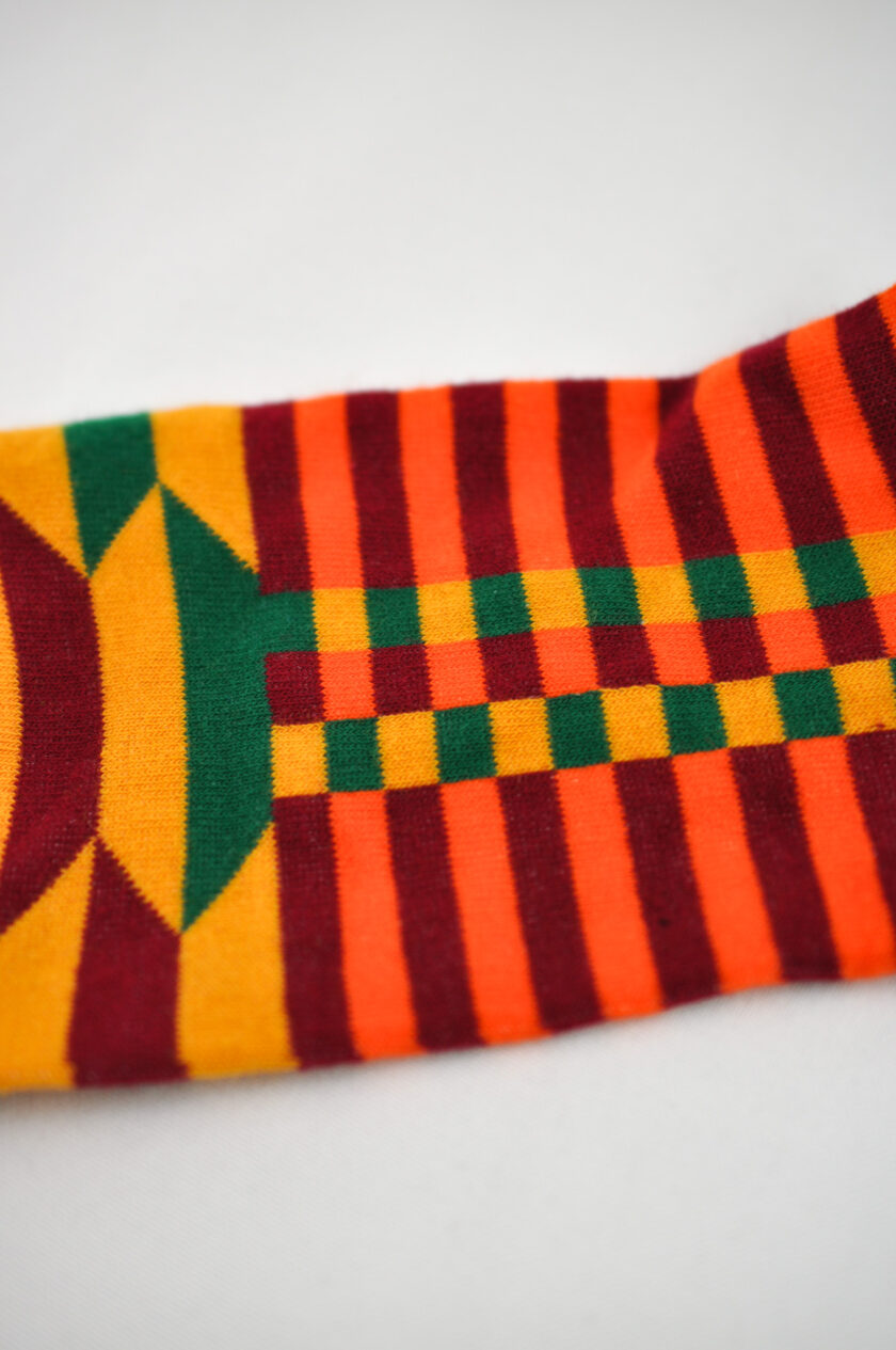 Raji vibrant Orange Multi-coloured African Print Socks