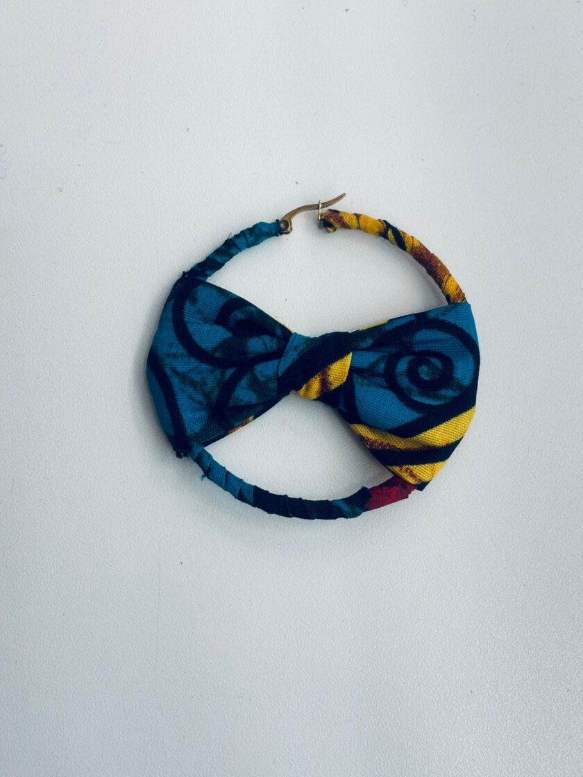 African Ankara Print Hoop-shaped with Bow Earring