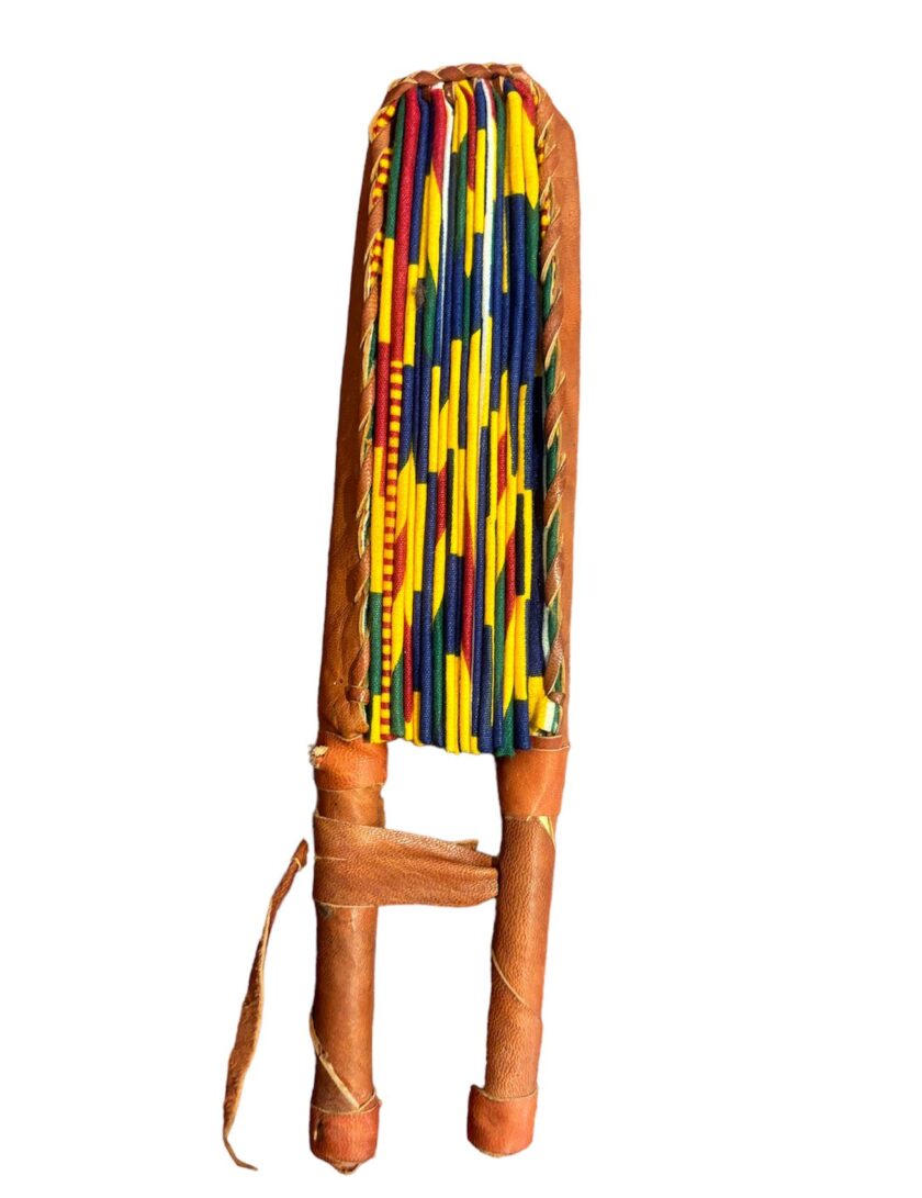 Amelia African Multi-Coloured Kente Print Round Closable Fan