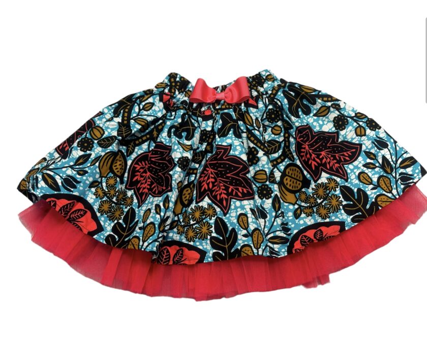 JTAphrique Custom Made Ankara Kids Bow & Skirt Set