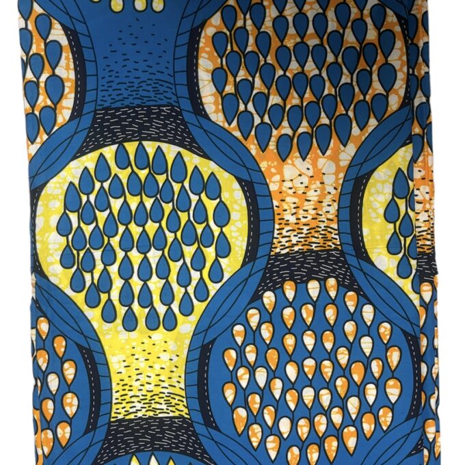 Ava Authentic African Ankara Fabric/Abstract Circular Pattern