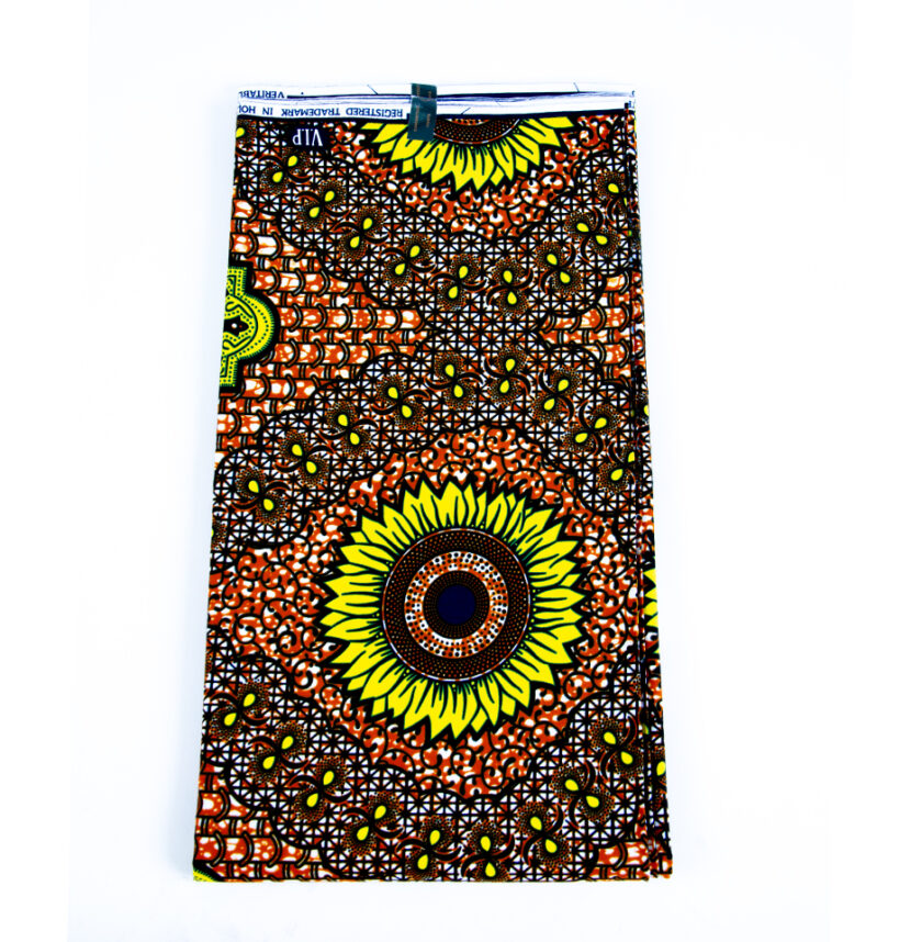 Vibrant African Beautiful Earthy Sunflower Fabric