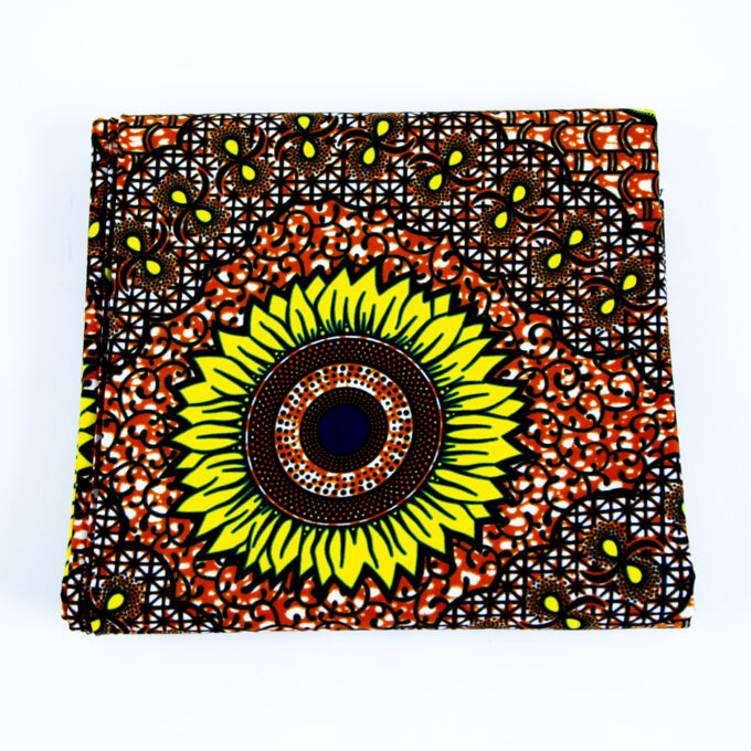 Vibrant African Beautiful Earthy Sunflower Fabric