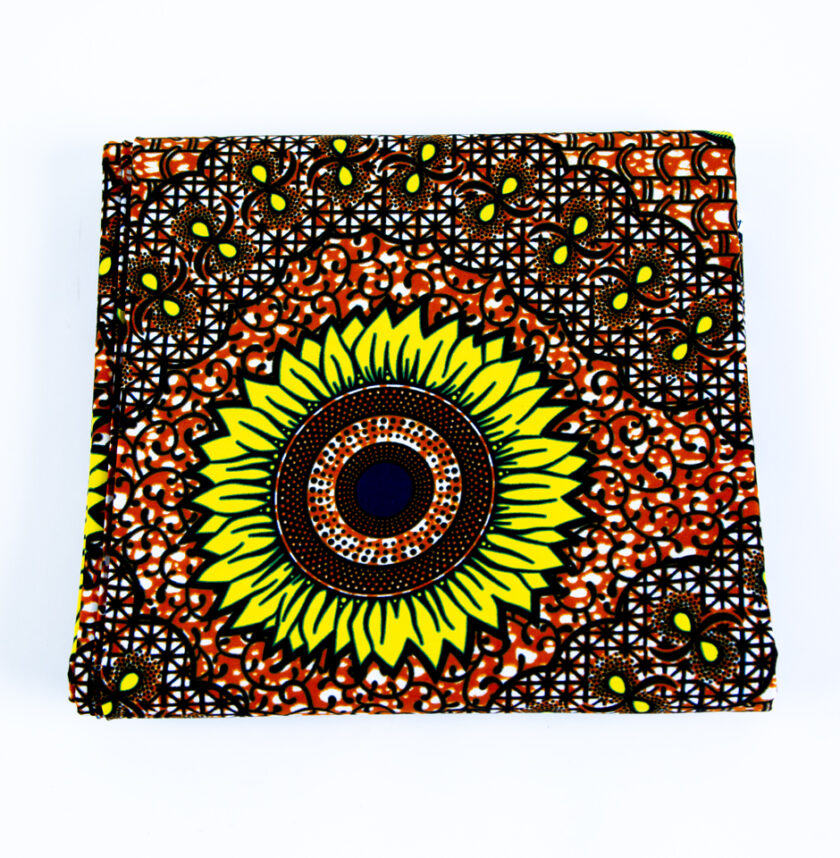 Vibrant African Beautiful Earthy Sunflower Fabric