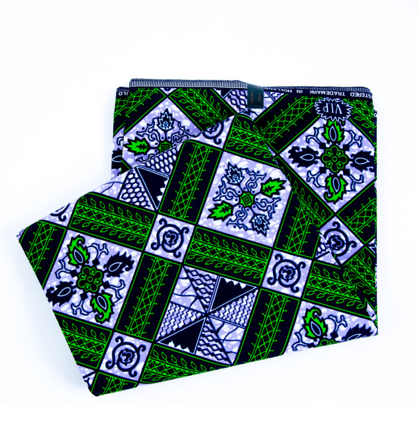 Beautiful African Vibrant Purple Green Diamond Ankara Fabric