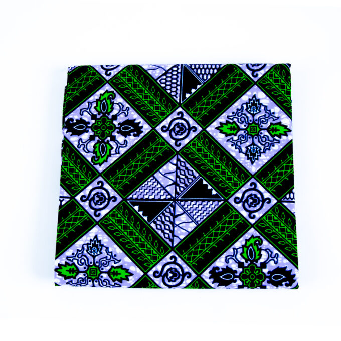 Beautiful African Vibrant Purple Green Diamond Ankara Fabric