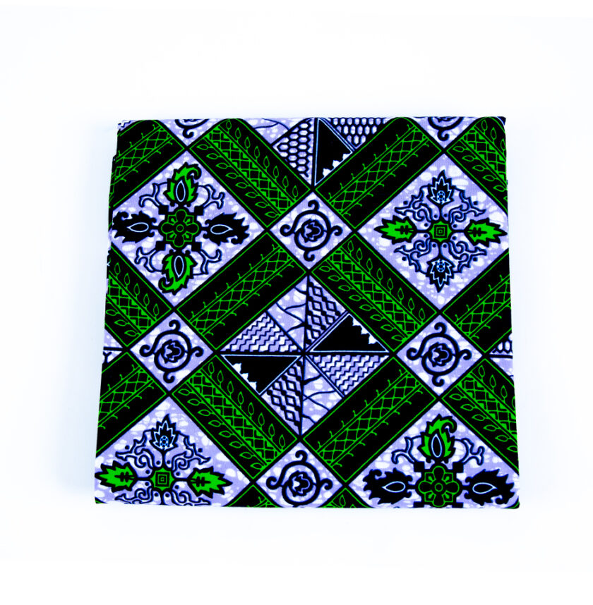 Beautiful African Vibrant Purple Green Diamond Ankara Fabric