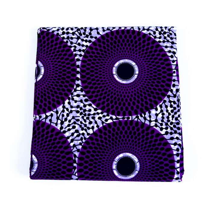 Vibrant African Beautiful Purple Circular Design Fabric