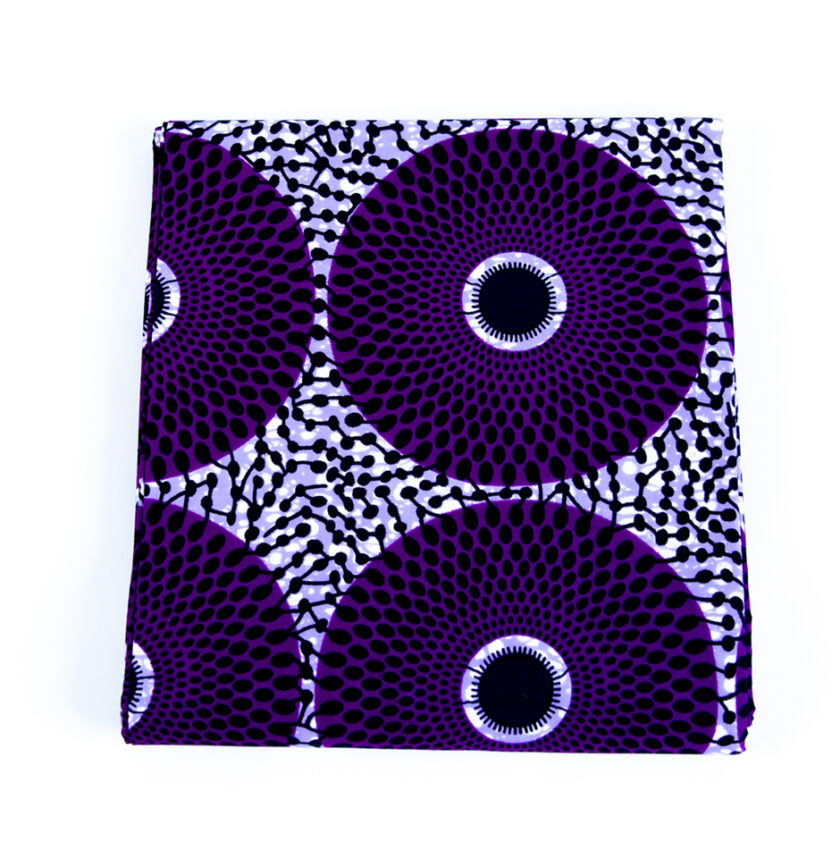 Vibrant African Beautiful Purple Circular Design Fabric