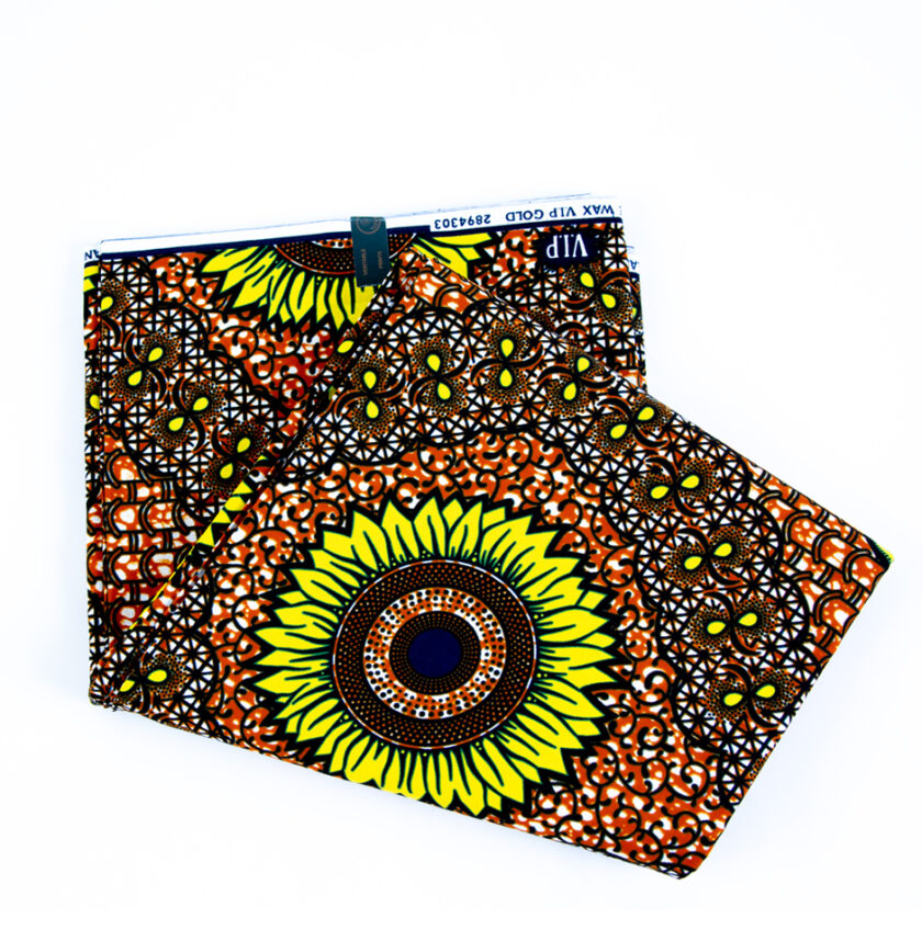 Vibrant African Beautiful Earthy Sunflower Fabric