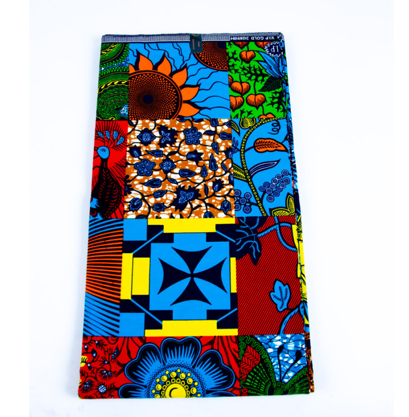 Vibrant African Ankara Fabric Multi-colour Abstract Design