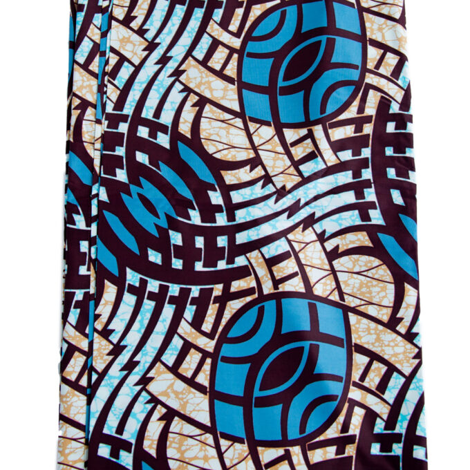 Highest Quality African Ankara Blue Swirl Super Fabric