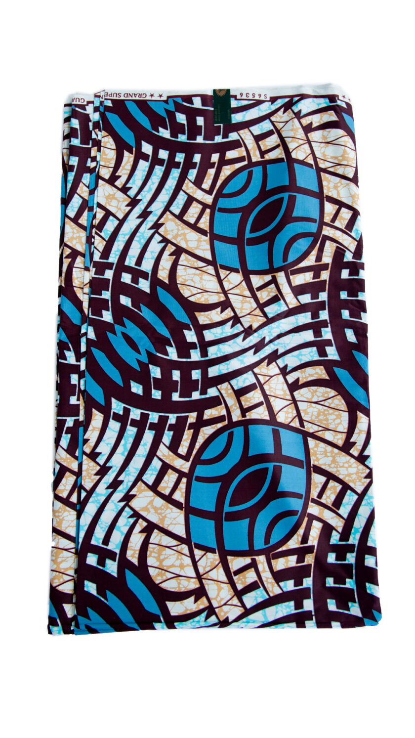 Highest Quality African Ankara Blue Swirl Super Fabric