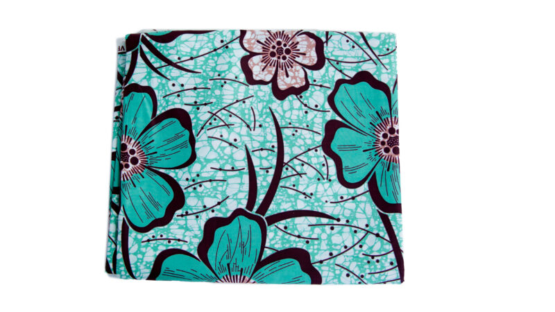 Highest Quality African Turquoise Floral Super Fabric