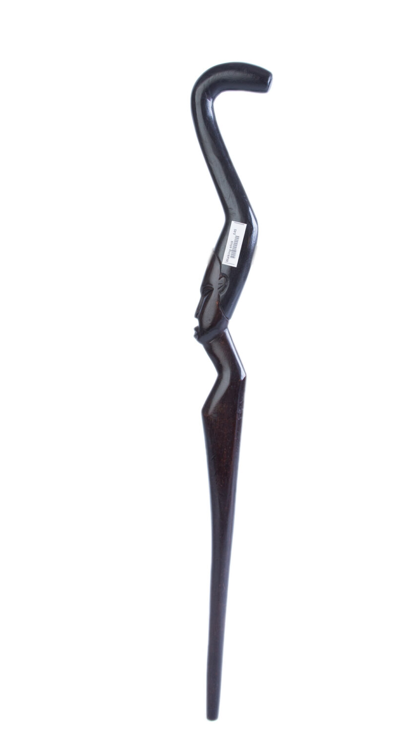 Beautifully Carved Black Face Wooden African Walking Stick