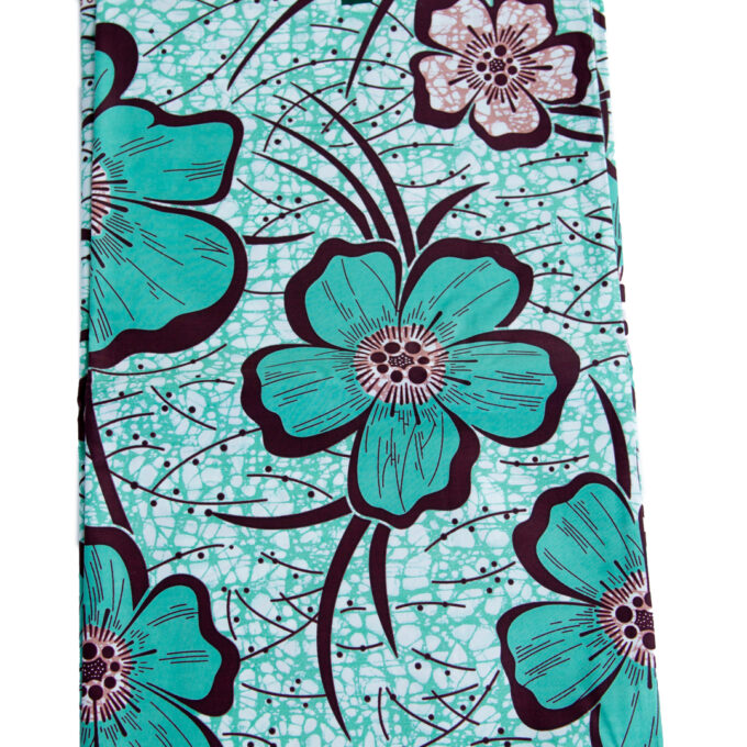 Highest Quality African Turquoise Floral Super Fabric