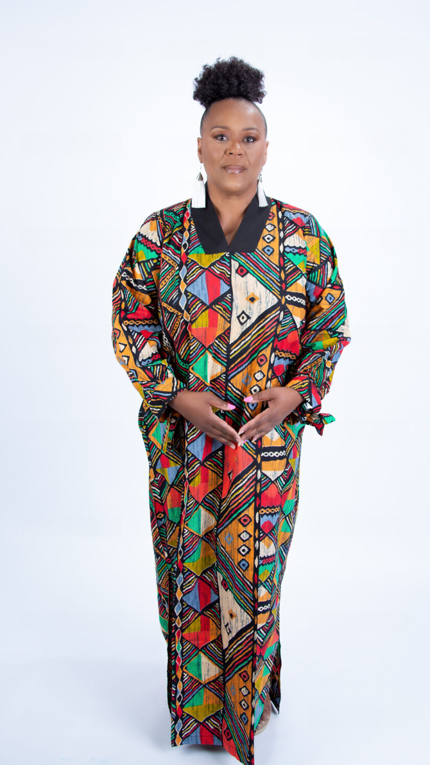 Vibrant Colourful African Symbol Design Oversized Kaftan