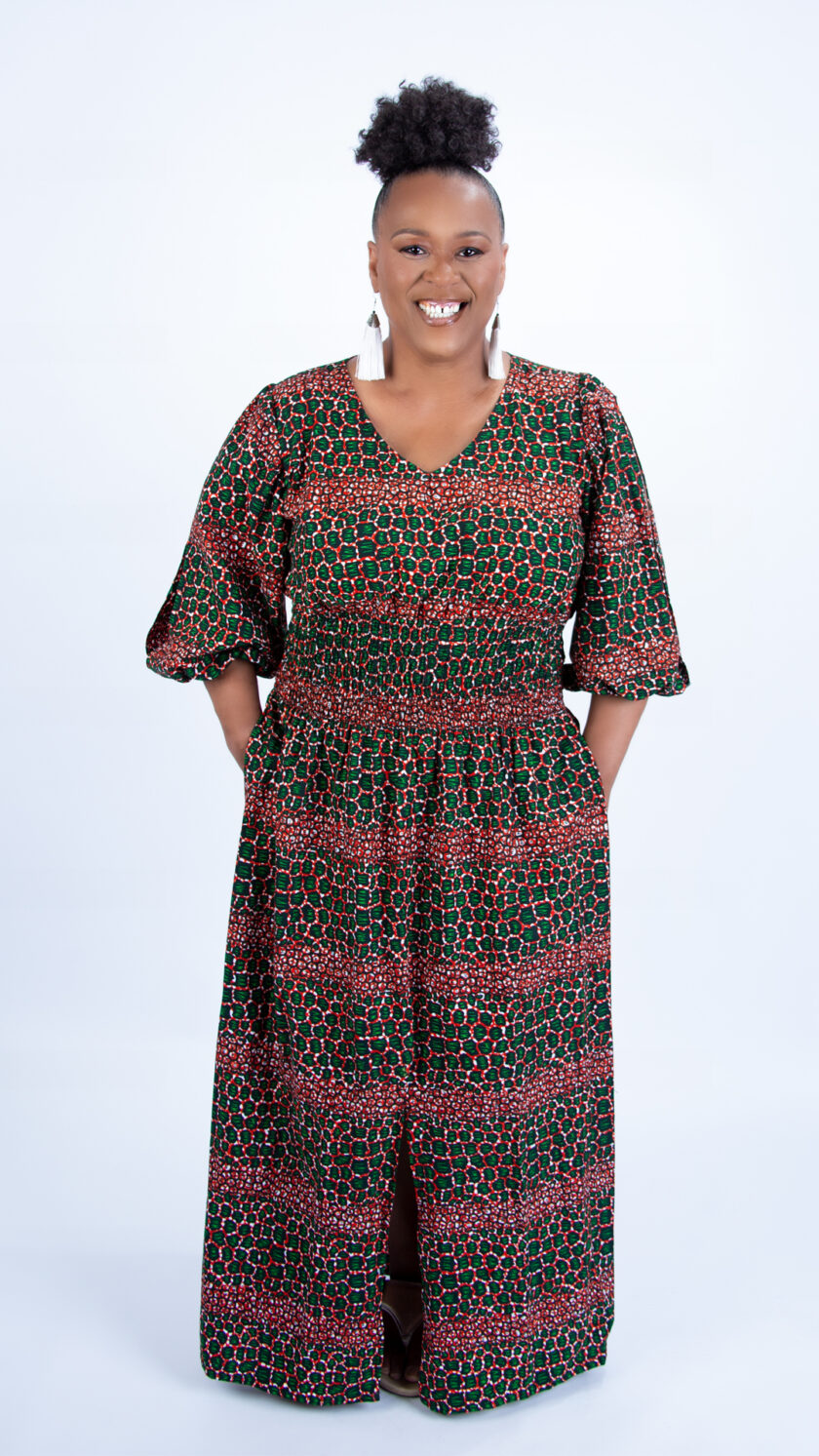 Alluring Deep Green Red Beautiful Ankara Leopard Dress