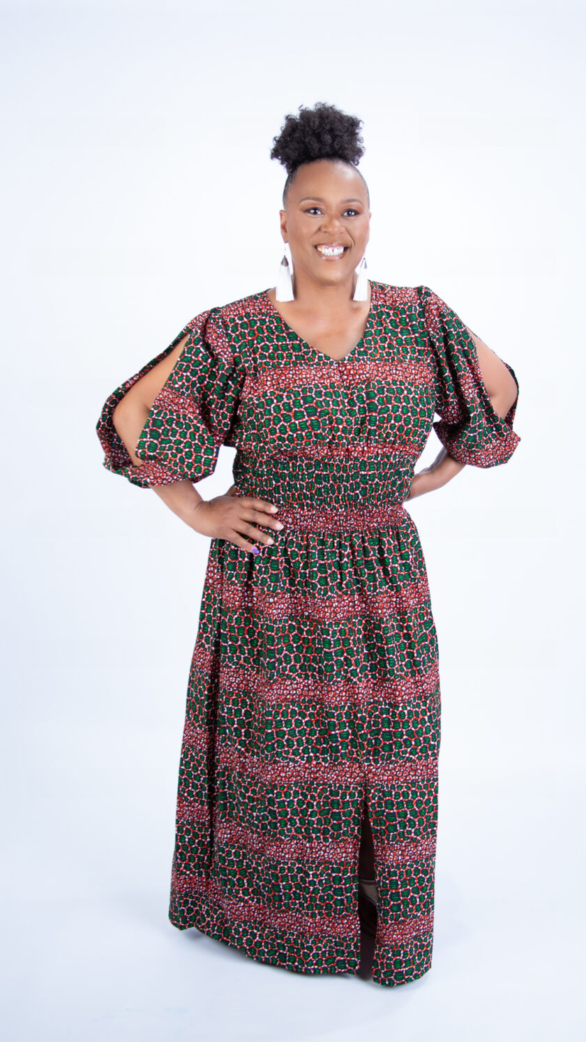 Alluring Deep Green Red Beautiful Ankara Leopard Dress