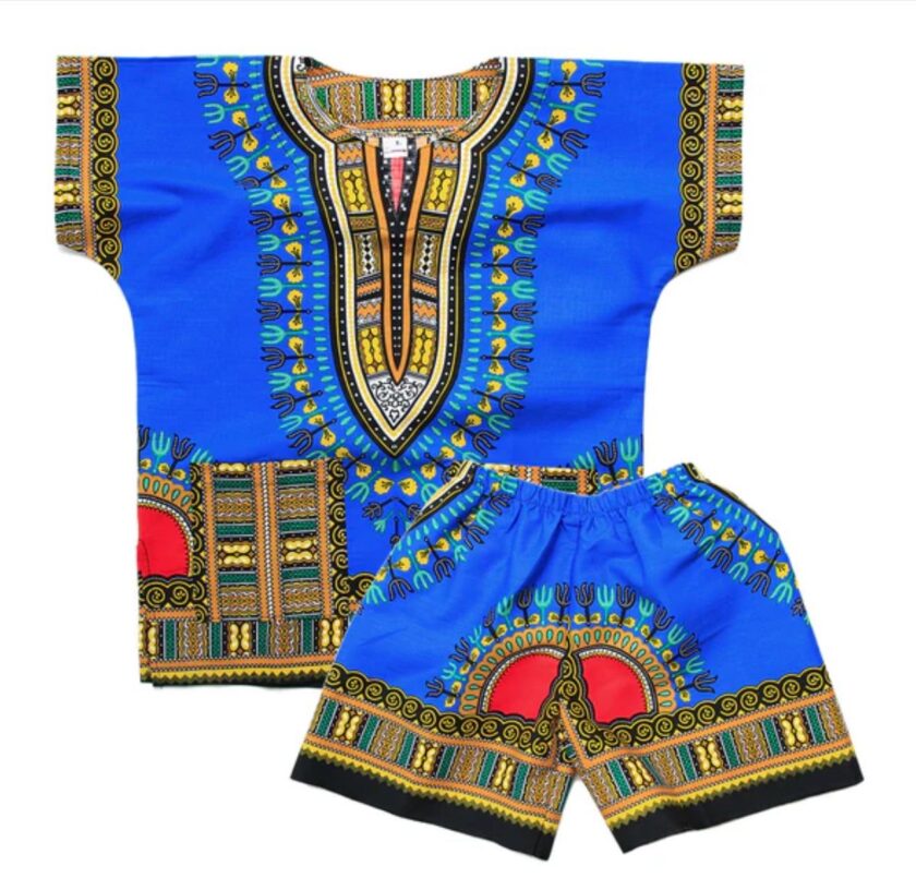 vibrant and traditional Children's Dashiki Set