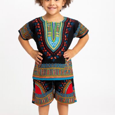 Vibrant and Traditional Children's Dashiki Set