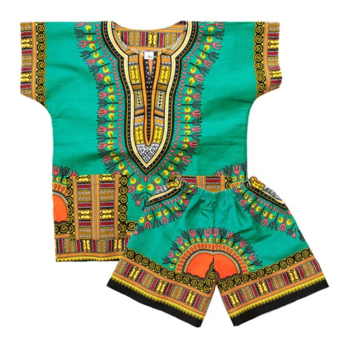 vibrant and traditional Children's Dashiki Set