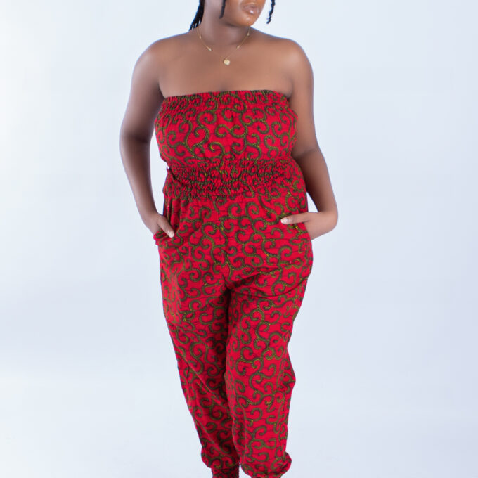 Merci Red Vine Ankara Print Two Piece Set