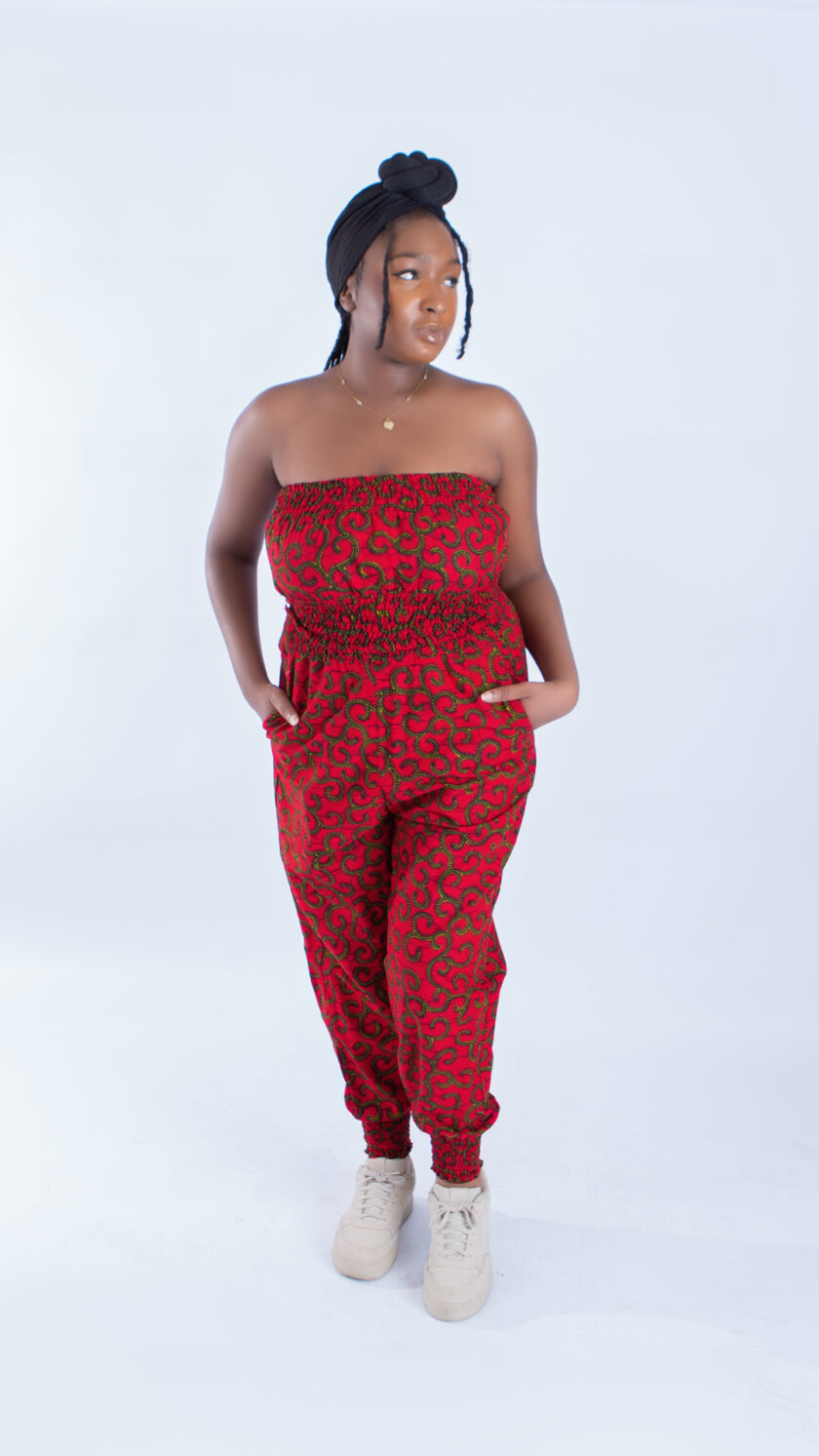 Merci Red Vine Ankara Print Two Piece Set