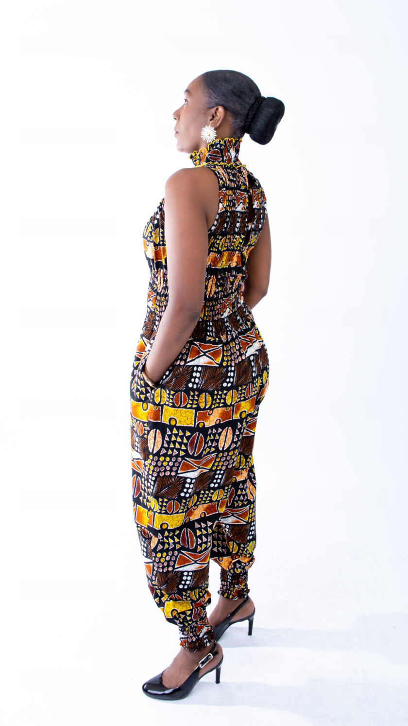 Beautiful Helen High Neck Tribal Ankara Print Jumpsuit