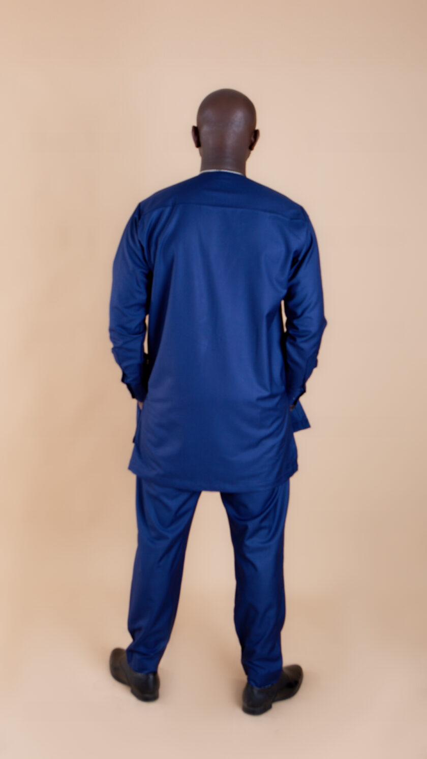 Alluring Navy Traditional Beautiful Silver Zip Suit