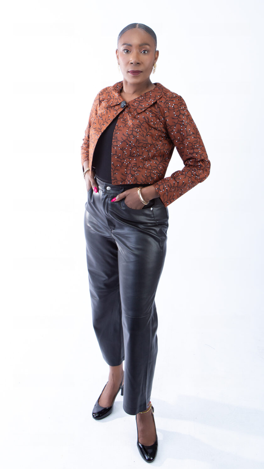 Anna Beautiful Deep Brown Ankara Print Cropped Jacket