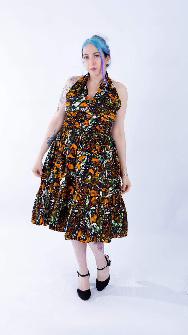 Sweetie Camo Ankara Print African Swing Dress