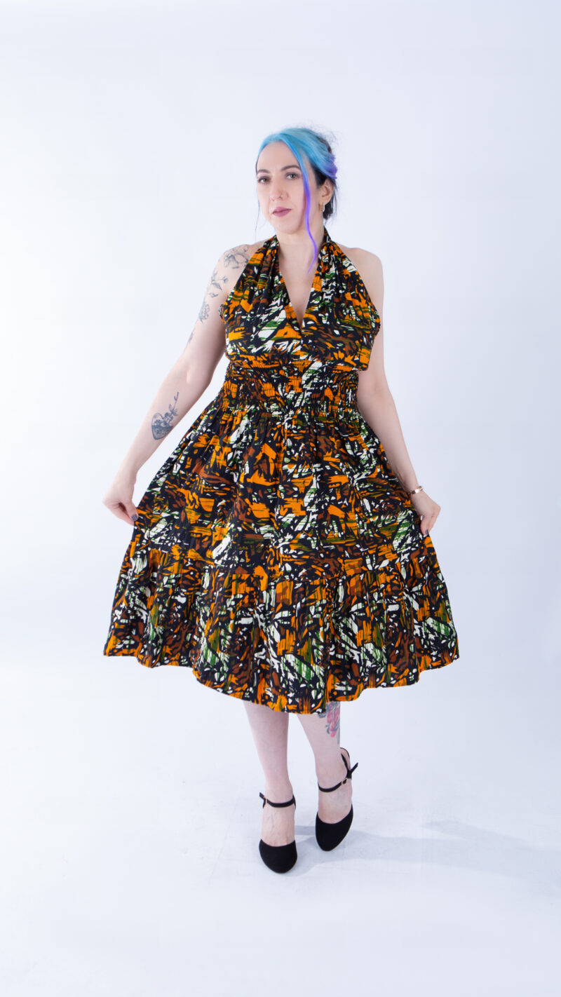 Sweetie Camo Ankara Print African Swing Dress