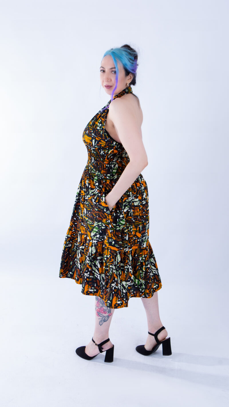 Sweetie Camo Ankara Print African Swing Dress