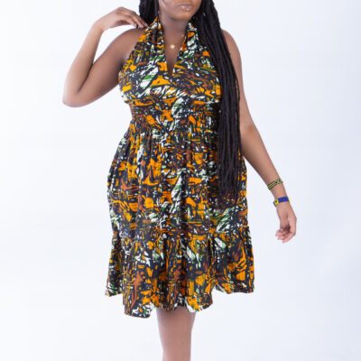 Sweetie Camo Ankara Print African Swing Dress